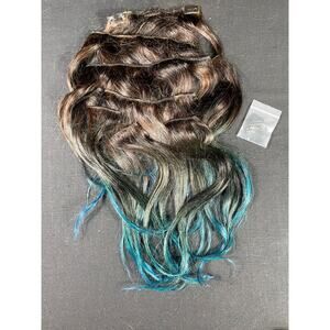 VP Fashion , Human Hair Extensions, dark brown with electric blue ends